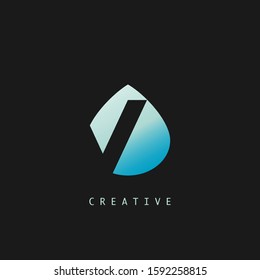 Abstract Techno Letter V Logo Icon, vector design concept water drop shape with  letter  logo icon.