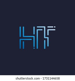 Resumen de la letra inicial de la línea tecno H y T, diseño vectorial del icono del logotipo HT