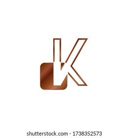 Abstract Techno Outline Letter K Logo Vector Design Template with negative space letter on geometric rounded square shape.