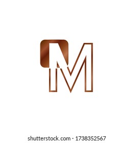 Abstract Techno Outline Letter M Logo Vector Design Template with negative space letter on geometric rounded square shape.