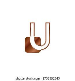Abstract Techno Outline Letter U Logo Vector Design Template with negative space letter on geometric rounded square shape.