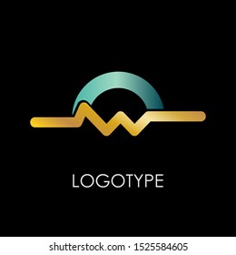 Abstract Techno Resistor Line Electronical Letter W design concept for electrical, electronical and more technology business.  