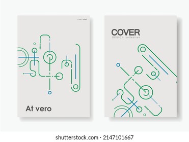 Resumen del fondo de arte tecnológico. Construcción de conexión de comunicación colorida. Plantillas de portada para presentación digital