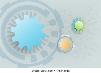 Abstract technological background circle and gears