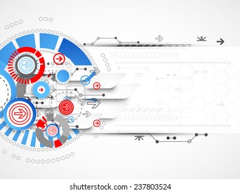 Abstract technological background with circles and arrows