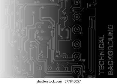 Abstract technological background with a circuit board texture. Vector Illustration.