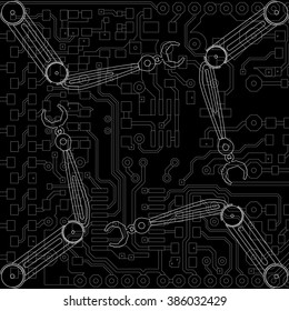 Abstract technological background with a circuit board texture. Vector Illustration.