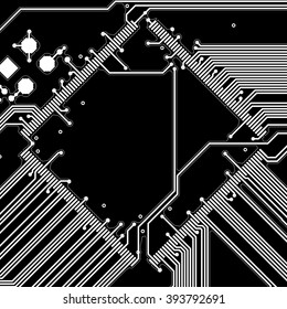Abstract technological background with a circuit board texture. Hi-tech vector Illustration.