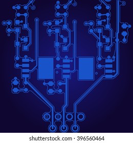Abstract technological background with a circuit board texture. Hi-tech vector Illustration.