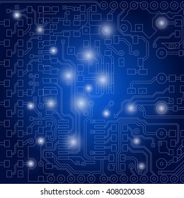 Abstract technological background with a circuit board texture. Vector Illustration.