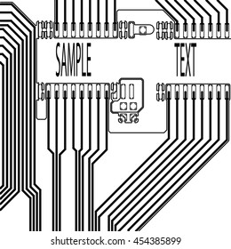 Abstract technological background with a circuit board texture. Vector hi tech Illustration.