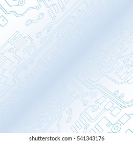 Abstract technological background with a circuit board texture. Hi tech vector Illustration. Perspective view.