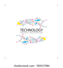 Abstract technological background. CMYK concept. Vector.