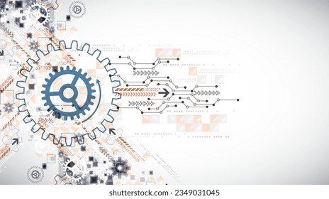 Abstrakter technologischer Hintergrund mit Cogwheels-Effekt. Vektorgrafik