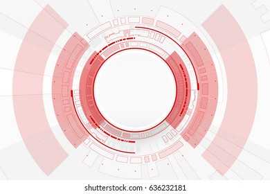 Abstract technological background with communication technology mockup in red color isolate on white background.vector illustration