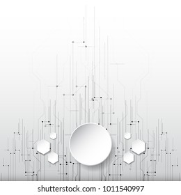Abstract technological background concept with various technology elements. illustration Vector