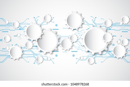 Abstract technological background concept with various technology elements. illustration Vector