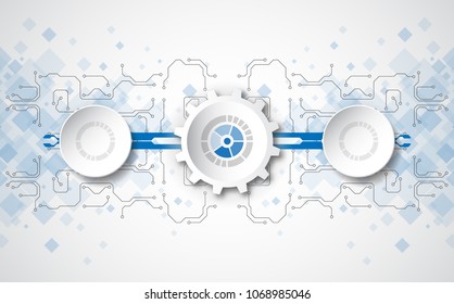 Abstract technological background concept with various technology elements. illustration Vector