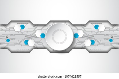 Abstract technological background concept with various technology elements. illustration Vector