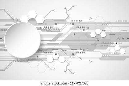 Abstract technological background concept with various technology elements. illustration Vector