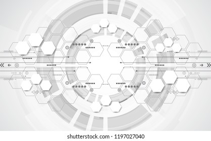 Abstract technological background concept with various technology elements. illustration Vector