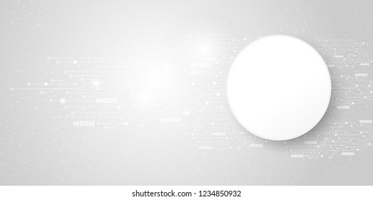 Abstract technological background concept with various technology elements.