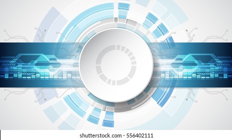 Abstract technological background concept with various technology elements. illustration Vector