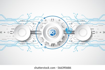 Abstract technological background concept with various technology elements. illustration Vector
