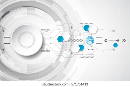 Abstrato conceito de fundo tecnológico com vários elementos tecnológicos. Ilustração Vector