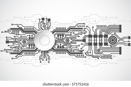 Abstract technological background concept with various technology elements. illustration Vector