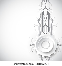 Abstract technological background concept with various technology elements. illustration Vector