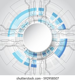 Abstract technological background concept with various technology elements. illustration Vector