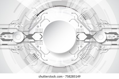 Abstract technological background concept with various technology elements. illustration Vector