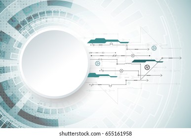 Abstract technological background with elements. Technology backdrop. Vector