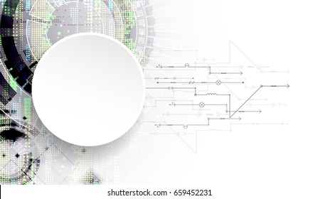 Abstract technological background with elements. Technology backdrop. Vector