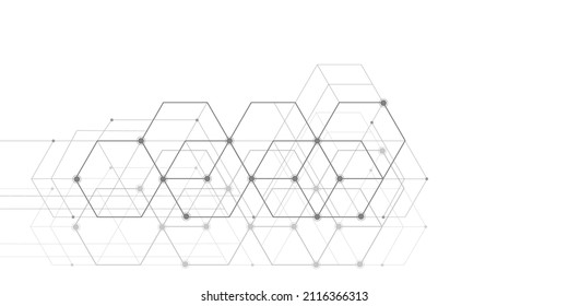 Abstract technological background .Geometric science and technology motion design. Vector illustration.