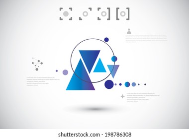 Abstract technological background on the gray backdrop