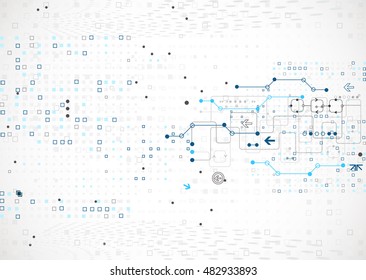 Abstract technological background. Structure square pattern backdrop. Vector