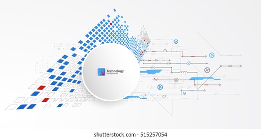 Abstract technological background. Structure square pattern. Vector