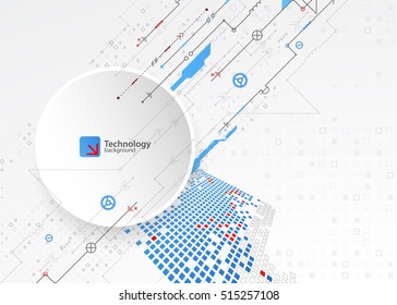 Abstract technological background. Structure square pattern. Vector