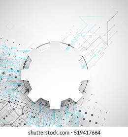 Abstract technological background. Structure square pattern. Vector