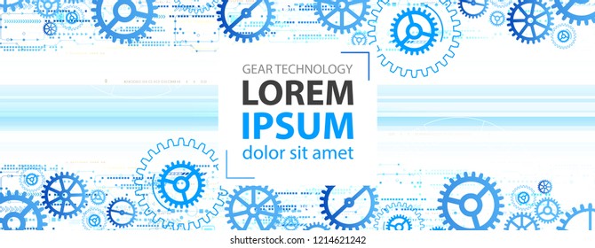Abstract technological background with various cogwheels. Vector illustration.