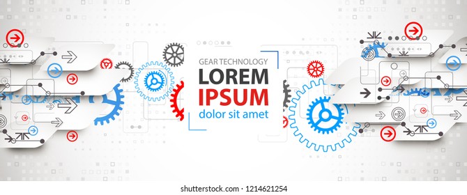 Abstract technological background with various cogwheels. Vector illustration.