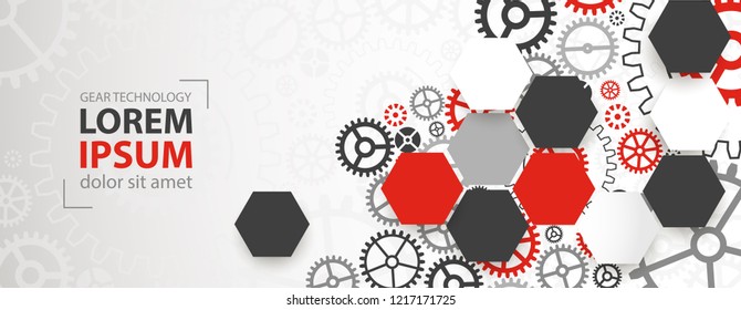 Abstract technological background with various cogwheels. Vector illustration.
