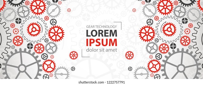 Abstract technological background with various cogwheels. Vector illustration.