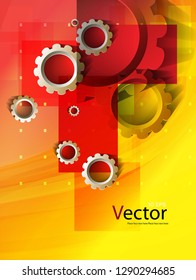 Abstract technological background with various cogwheels
