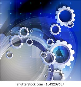 Resumen del fondo tecnológico con varias ruedas cognitivas