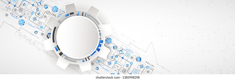 Abstract technological background with various cogwheels. Vector illustration.