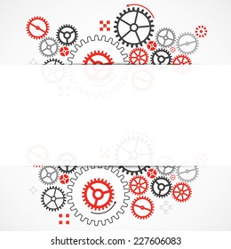 Abstract technological background with various cogwheels