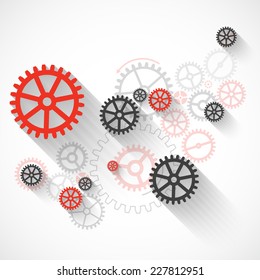 Abstract technological background with various cogwheels
